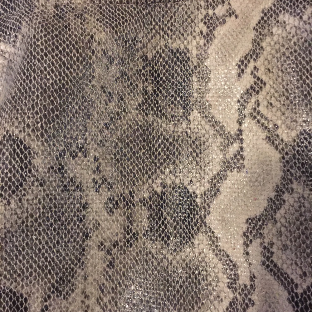 Snake Python Print 2 Handle Taupe Gray Black Embe… - image 5